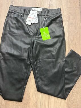New! NWT Sam Edelman high rise skinny Black Faux Leather woman’s Jeans 28